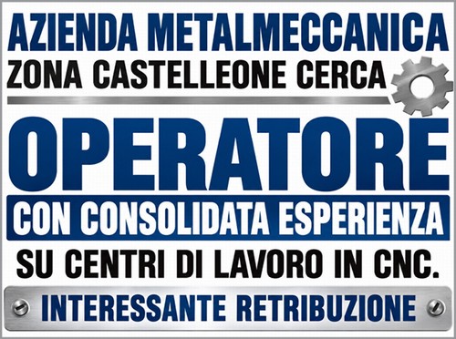 Cercasi operatore CNC