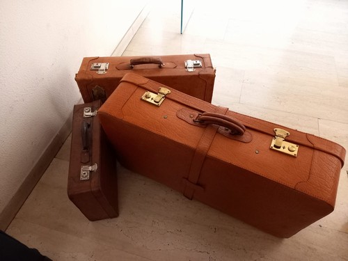 Set valige in cuoio fine novecento